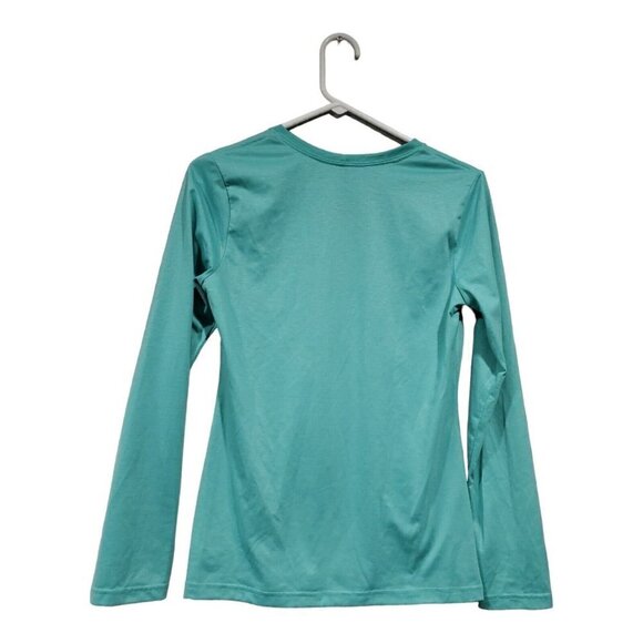 Patagonia Women's Crew-Neck Floral Teal Long-Sleeved Shirt Top Size Small - Picture 2 of 7